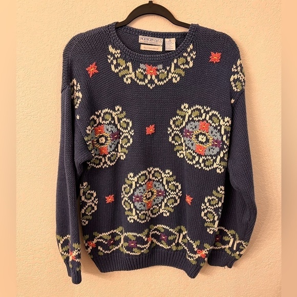 Sweaters - Northern Isles hand embroidered ramie sweater size medium